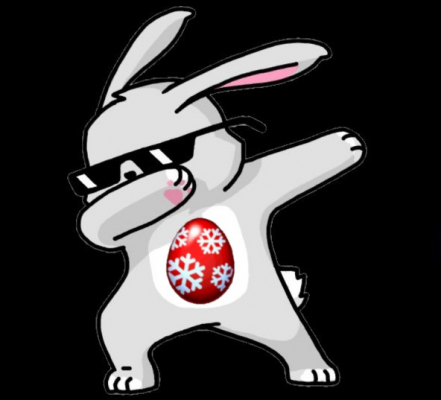 easter bunny with egg tummy