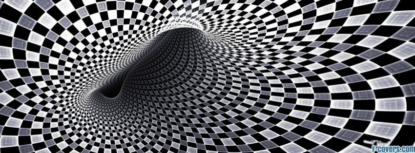 trippy black and white tile pattern facebook cover timeline banner for fb
