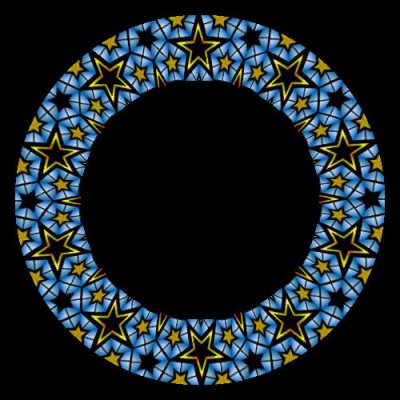 Pentagon & Stars yellow round preview