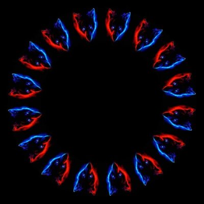 blue and red wolf round preview