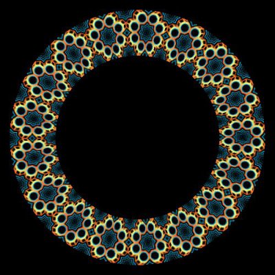 Fading 8 Point Blue Stars + Golden Octagons round preview