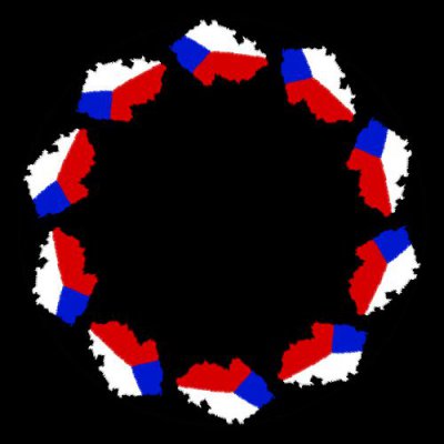 Czech flag shape round preview