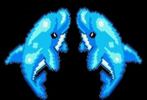 pixel dolphin 1 of 2