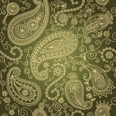 Paisley green ornament
