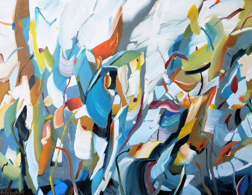 floral botanical mixed media painting by holly van hart summers lavish brush