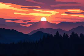 Mountain sunset