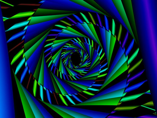Blue and Green Spirals