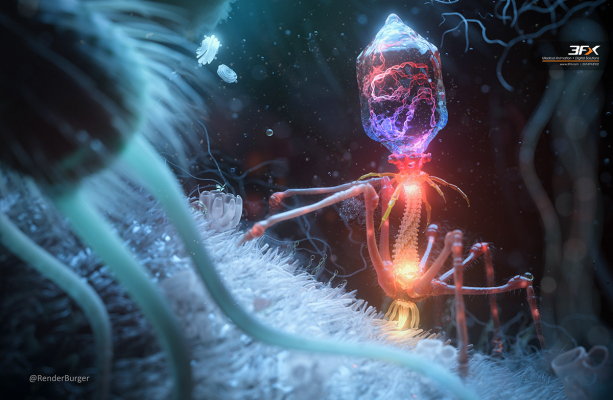 computer art fantastic - micro virus