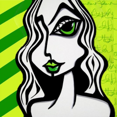 green eyes painting art portrait $