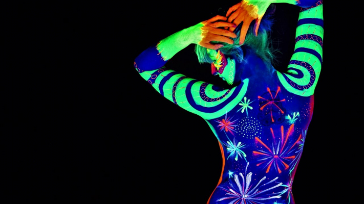 Blacklight body painting