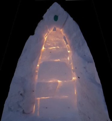 snow fort door