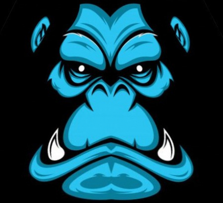 blue monkey grumpy