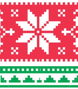 Christmas stars red and green