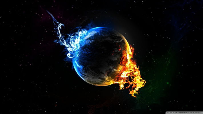 earth element blue and red