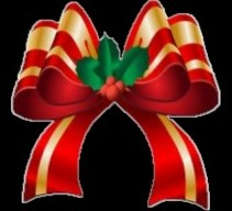 Christmas red and green bow