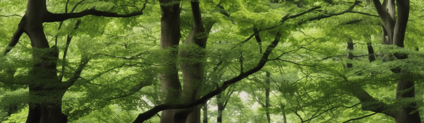 Realistic photo of forest tree full of leaves