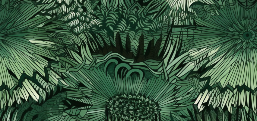 Deep forest with light rays intricate details