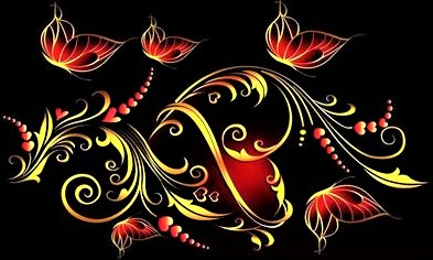 Dark red filigree