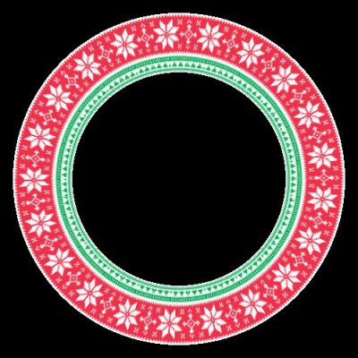 Christmas stars red and green round preview
