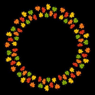 Autumn leaves round preview