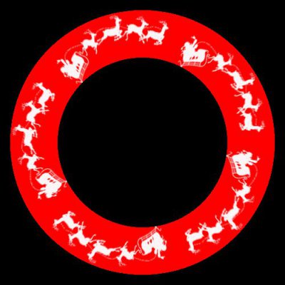 Santa sleigh red round preview