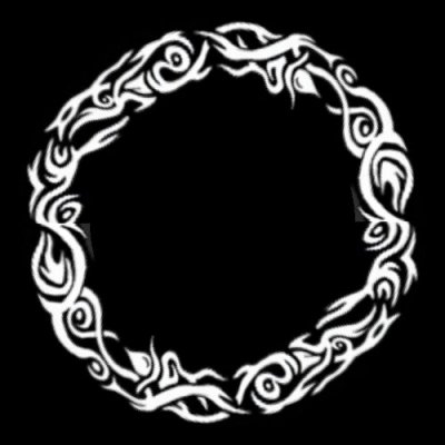Tribal Fire Black and White round preview