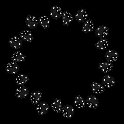 dice blackwhite round preview
