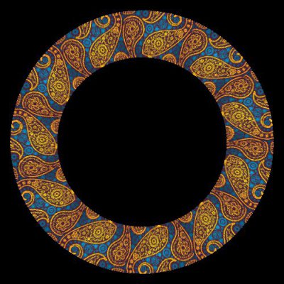 Paisley blue orange round preview