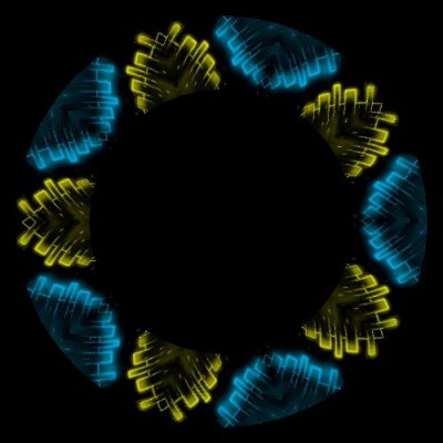 Glowing futuristic shapes round preview