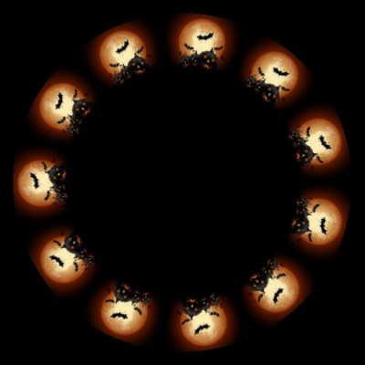 Halloween bats pumpkin Moon round preview