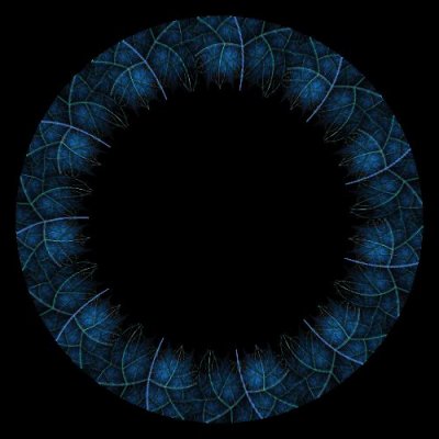 Fractal leaf blue round preview