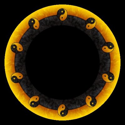 Yin and Yang yellow and black round preview