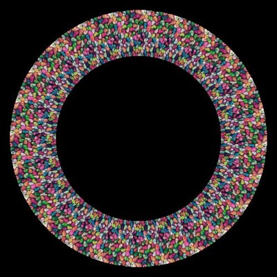 Rainbow skulls round preview