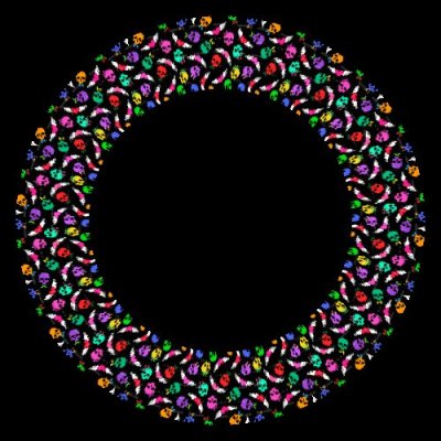 Hearts and skulls round preview