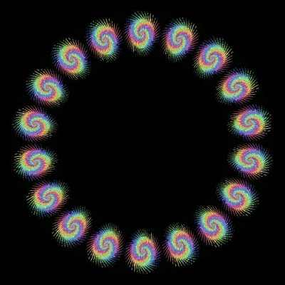 Rainbow Spirograph round preview