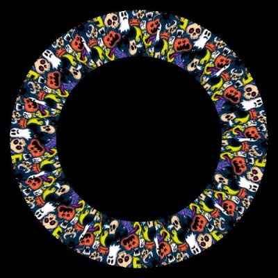 colorful Halloween pattern round preview