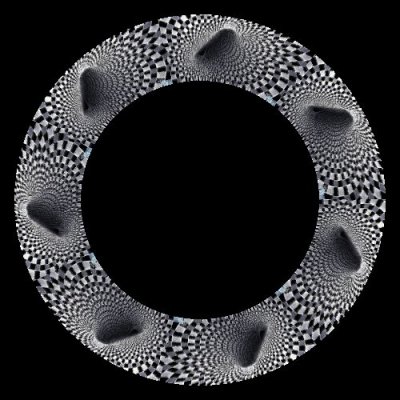 trippy black and white tile pattern facebook cover timeline banner for fb round preview