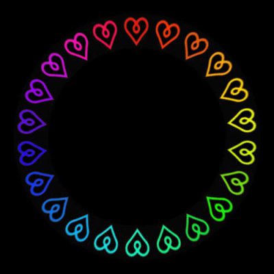 hearts rainbow round preview