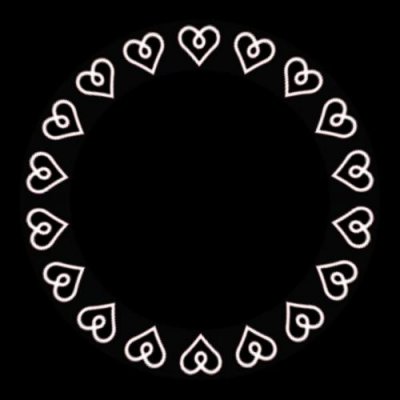 hearts white round preview