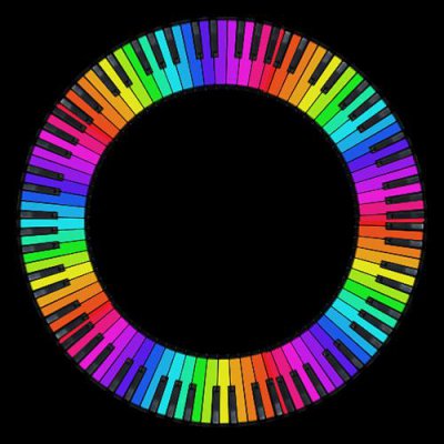 collored piano round preview