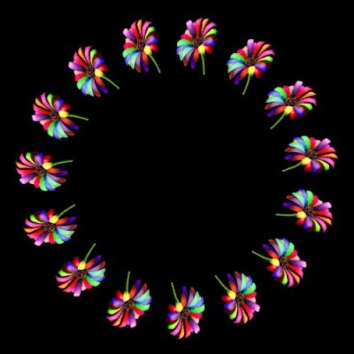 Rainbow flower round preview