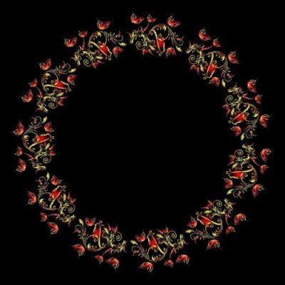 Dark red filigree round preview