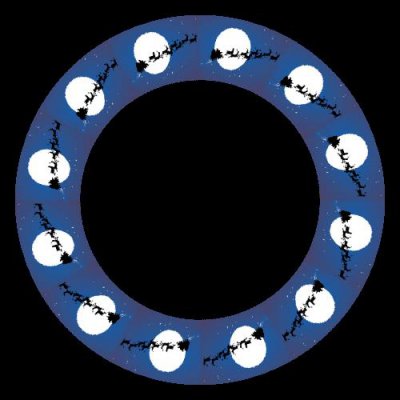 Santa Sleigh Silhouette round preview