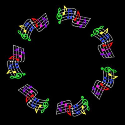 musical notes bright round preview