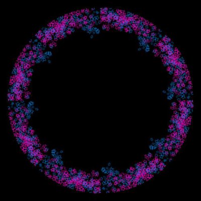 pink blue star pattern round preview