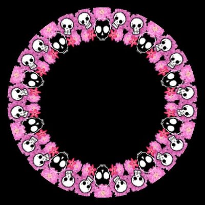 Halloween Flowers & skulls round preview
