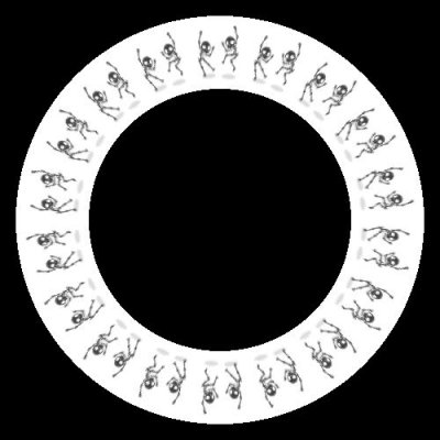 93681347 stock vector funny dancing skeleton round preview