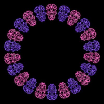 Colourful Skulls round preview