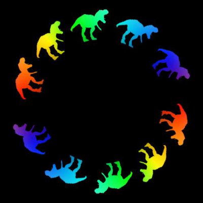 Rainbow T-Rex round preview