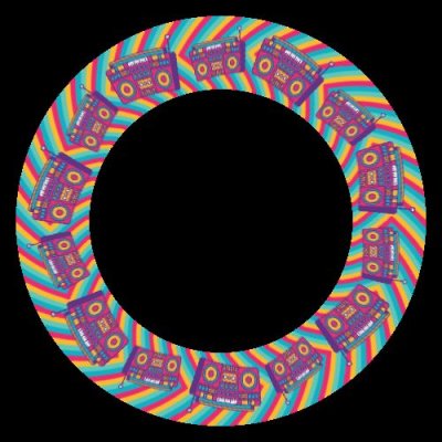 boombox pattern round preview